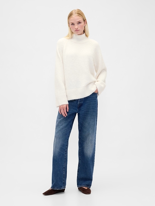 flauschiger oversize-rollkragenpullover