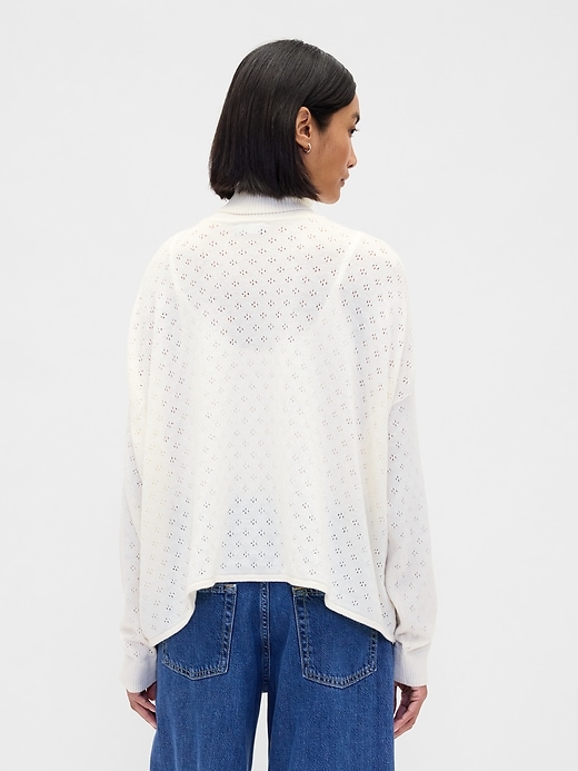 oversized pointelle rollkragenpullover