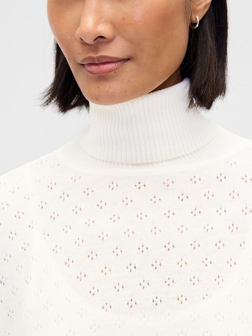 oversized pointelle rollkragenpullover