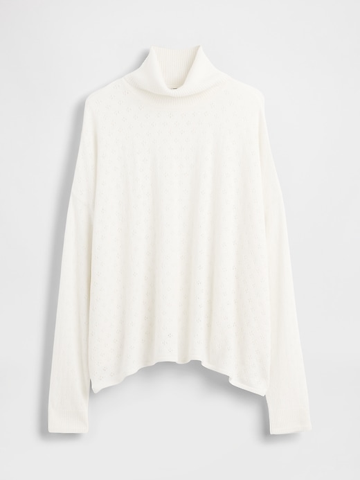oversized pointelle rollkragenpullover