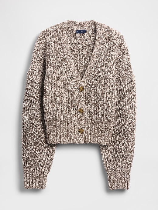 kurzer cardigan aus baumwollmischgewebe