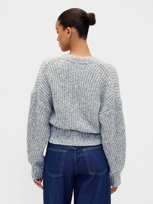 kurzer cardigan aus baumwollmischgewebe