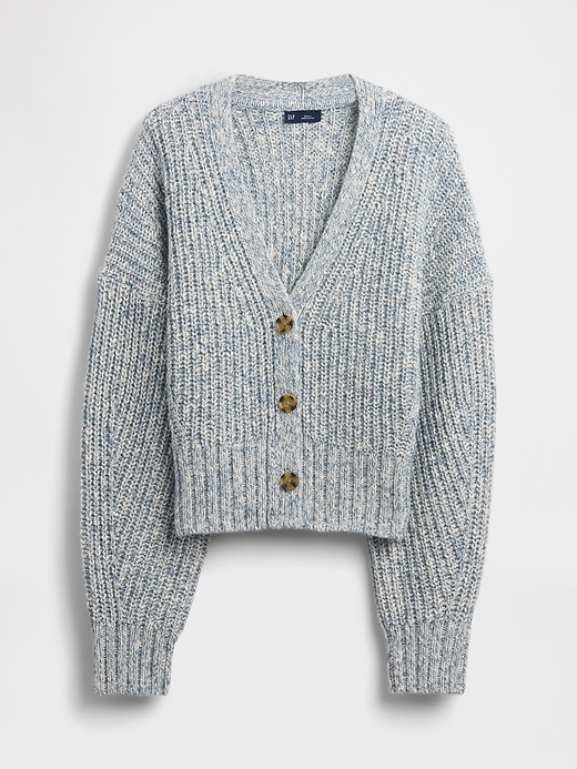 kurzer cardigan aus baumwollmischgewebe