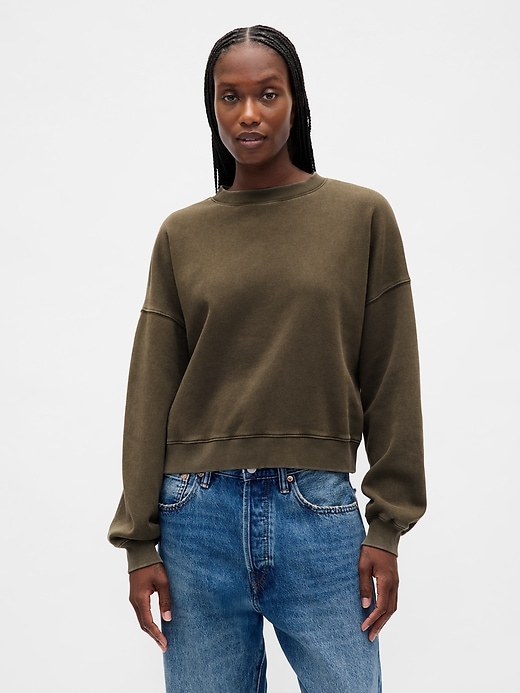 vintagesoft keil-sweatshirt mit rundhalsausschnitt