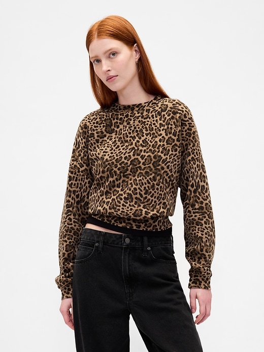 vintagesoft keil-sweatshirt mit rundhalsausschnitt