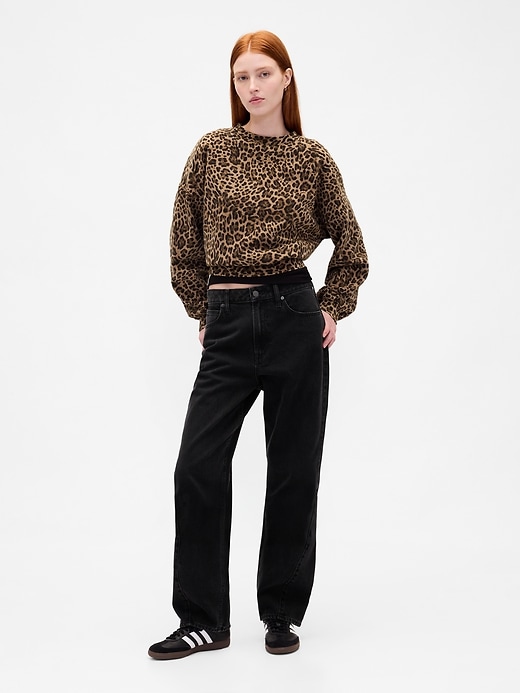 vintagesoft keil-sweatshirt mit rundhalsausschnitt