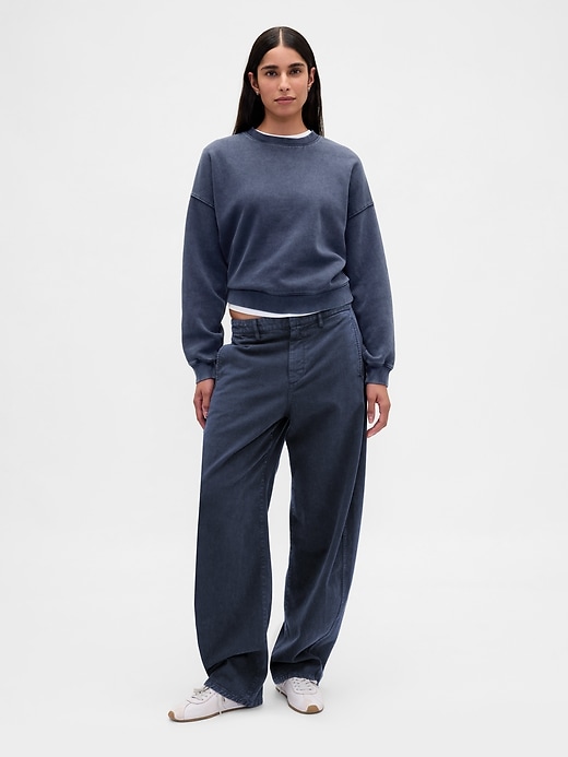 vintagesoft keil-sweatshirt mit rundhalsausschnitt