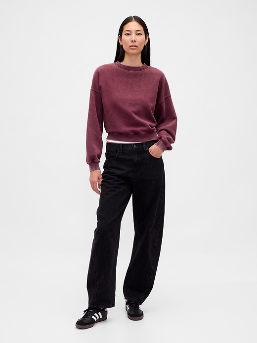 vintagesoft keil-sweatshirt mit rundhalsausschnitt