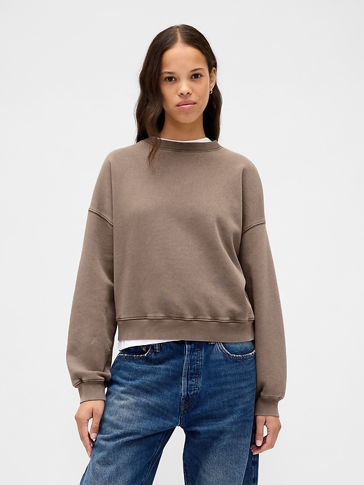 vintagesoft keil-sweatshirt mit rundhalsausschnitt