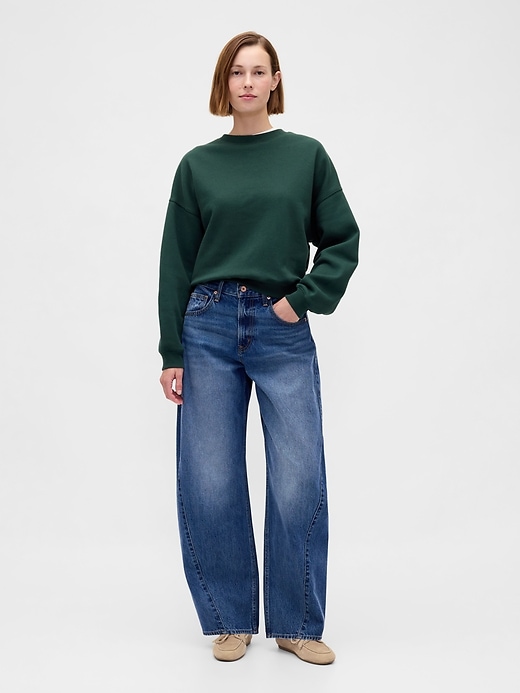 vintagesoft keil-sweatshirt mit rundhalsausschnitt