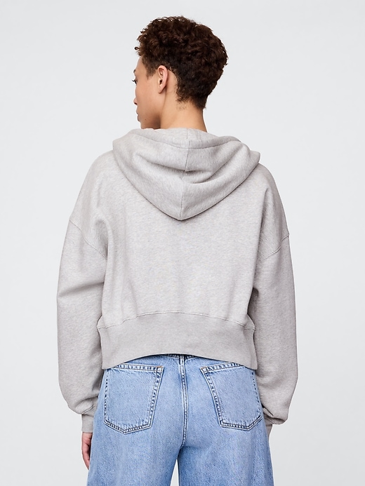 vintagesoft keil-hoodie mit durchgehendem reißverschluss