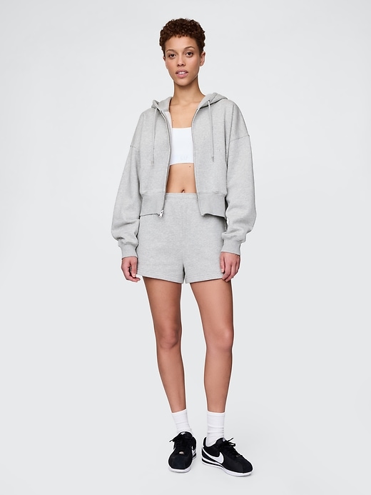 vintagesoft keil-hoodie mit durchgehendem reißverschluss