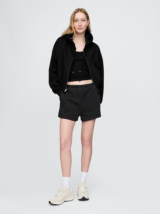 vintagesoft keil-hoodie mit durchgehendem reißverschluss