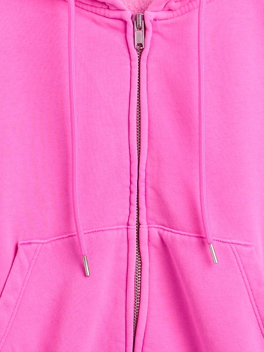 vintagesoft keil-hoodie mit durchgehendem reißverschluss