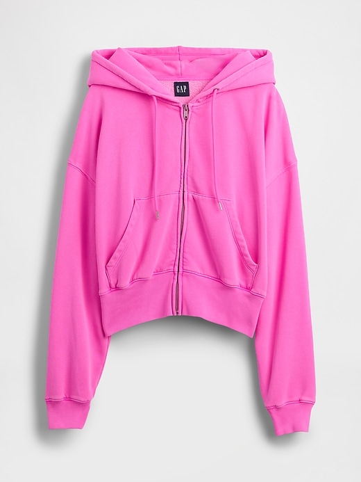 vintagesoft keil-hoodie mit durchgehendem reißverschluss