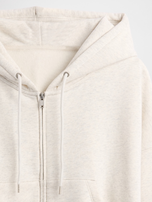 vintagesoft keil-hoodie mit durchgehendem reißverschluss