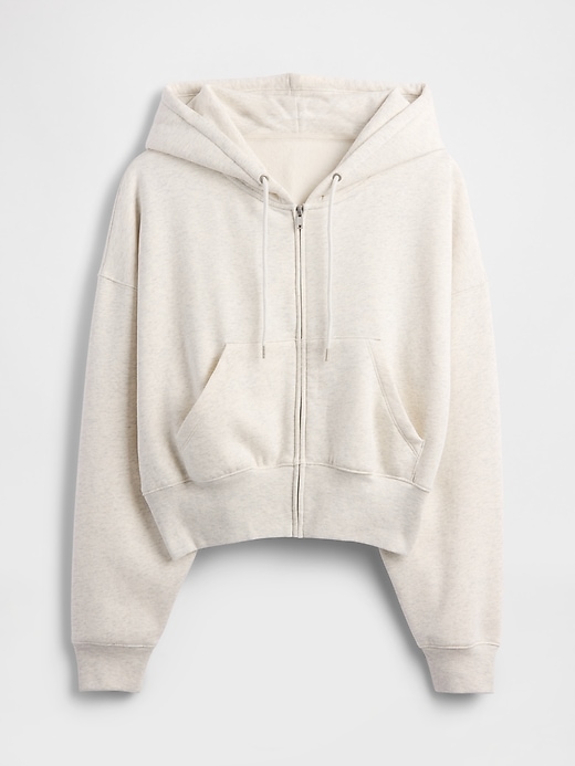 vintagesoft keil-hoodie mit durchgehendem reißverschluss