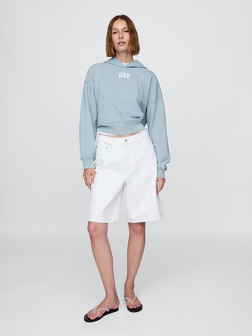 french terry americana cropped hoodie