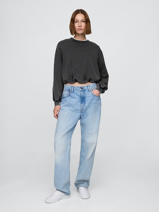 schweres french-terry-sweatshirt mit blasenmuster