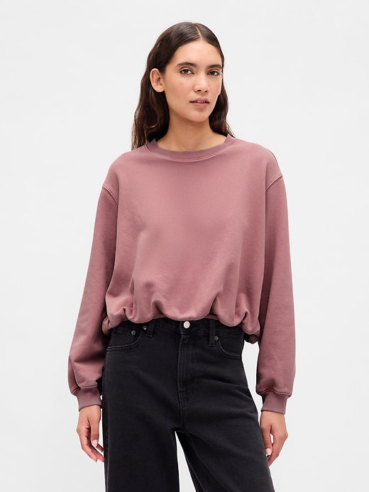 schweres french-terry-sweatshirt mit blasenmuster