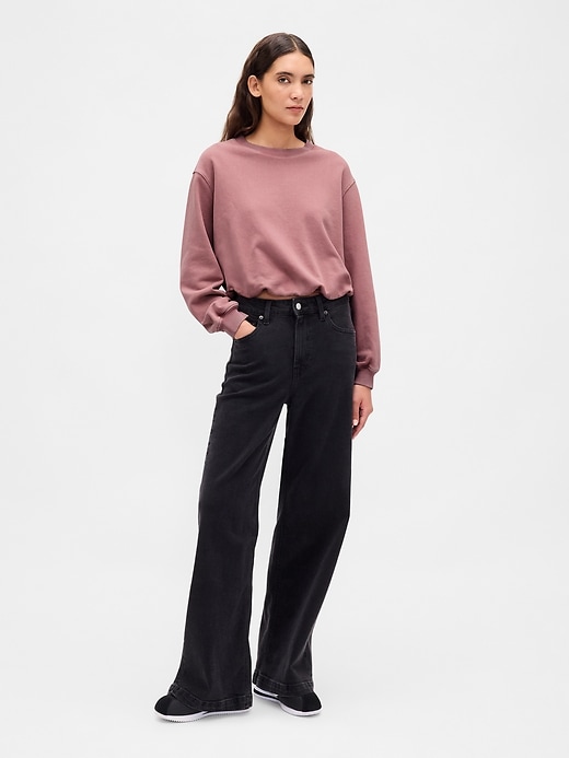 schweres french-terry-sweatshirt mit blasenmuster