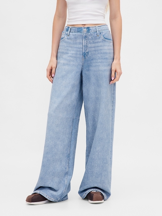 bedruckte strick-baggy-jeans