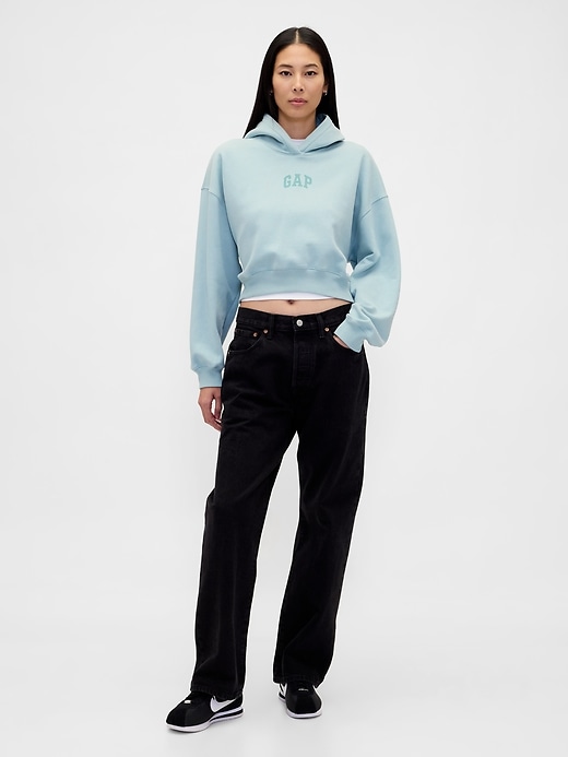 vintagesoft crop logo hoodie