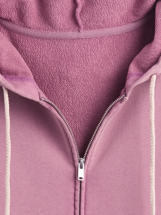 oversize-kapuzenpullover aus schwerem french terry mit reißverschluss