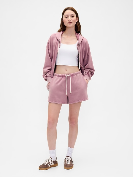 oversize-kapuzenpullover aus schwerem french terry mit reißverschluss