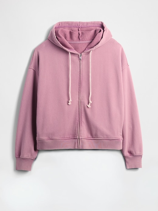oversize-kapuzenpullover aus schwerem french terry mit reißverschluss