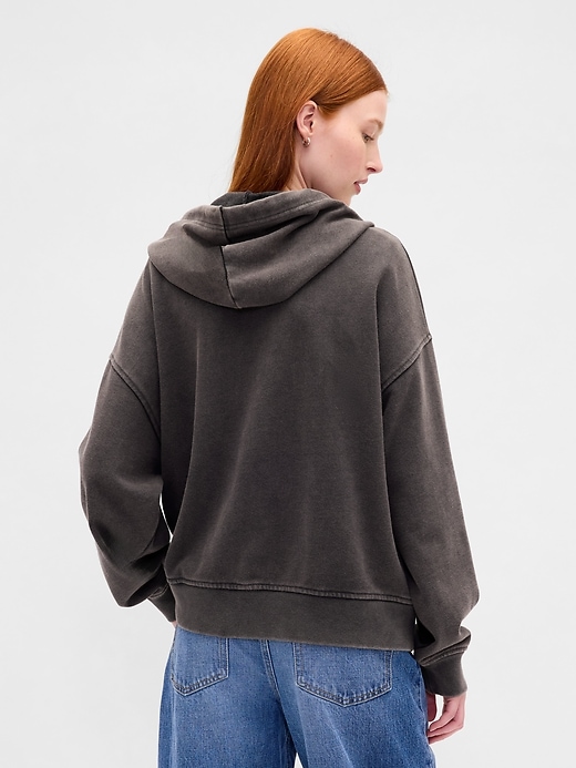 oversize-kapuzenpullover aus schwerem french terry mit reißverschluss