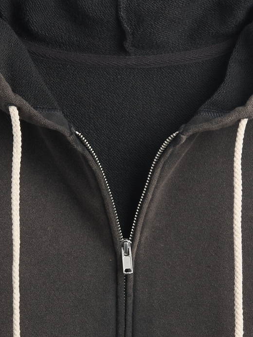 oversize-kapuzenpullover aus schwerem french terry mit reißverschluss
