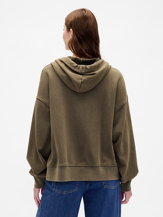 oversize-kapuzenpullover aus schwerem french terry mit reißverschluss