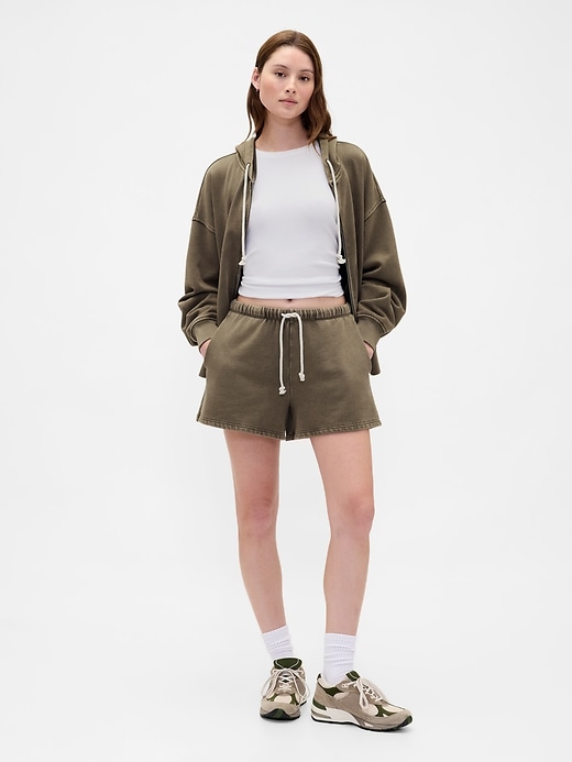 oversize-kapuzenpullover aus schwerem french terry mit reißverschluss