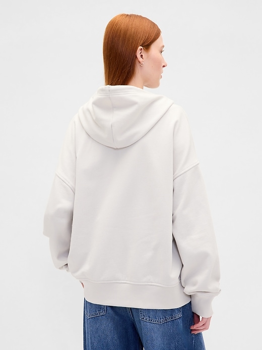 oversize-kapuzenpullover aus schwerem french terry mit reißverschluss