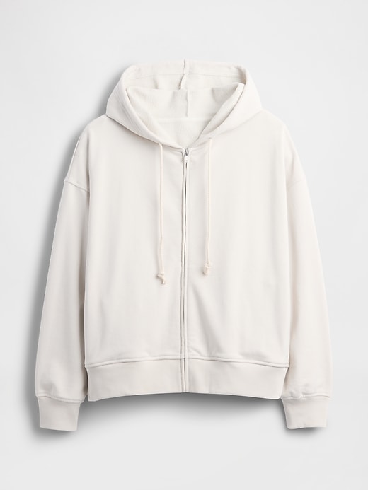 oversize-kapuzenpullover aus schwerem french terry mit reißverschluss