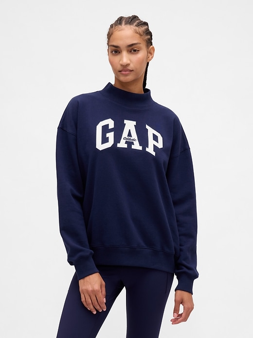 oversize-sweatshirt mit stehkragen und logo aus schwerem french terry – ein echter hingucker