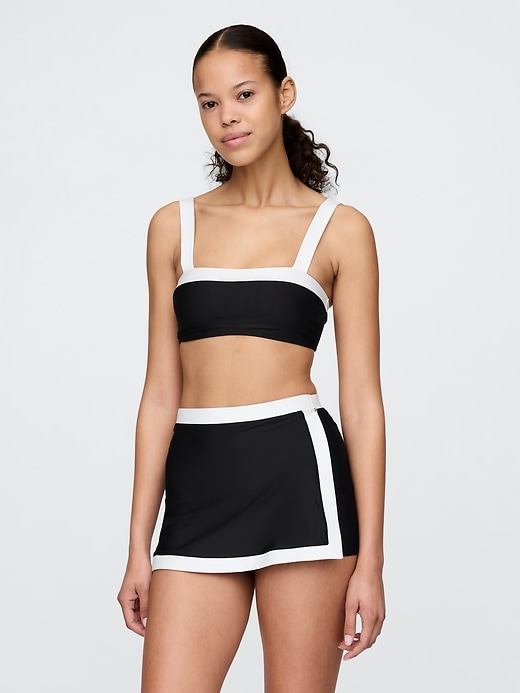 bandeau-bikini-oberteil in farbblock-optik