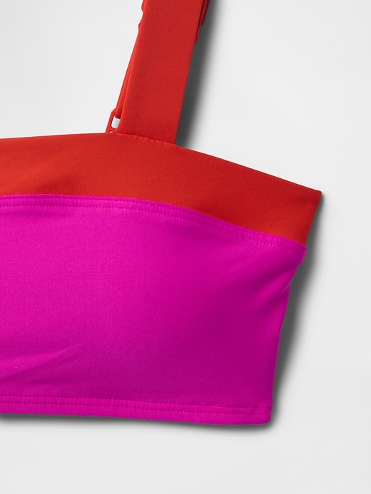 bandeau-bikini-oberteil in farbblock-optik