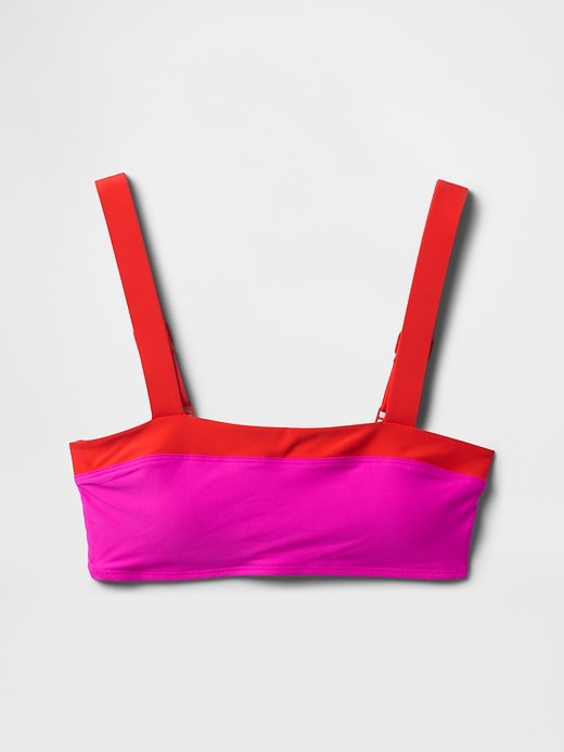 bandeau-bikini-oberteil in farbblock-optik