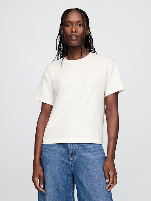 supima baumwoll-t-shirt mit lockerer passform