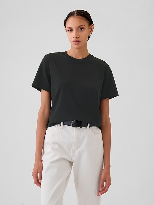 supima baumwoll-t-shirt mit lockerer passform