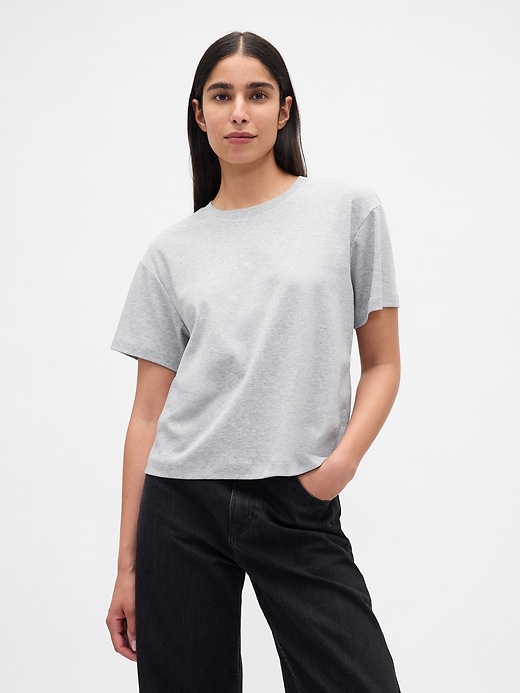 supima baumwoll-t-shirt mit lockerer passform