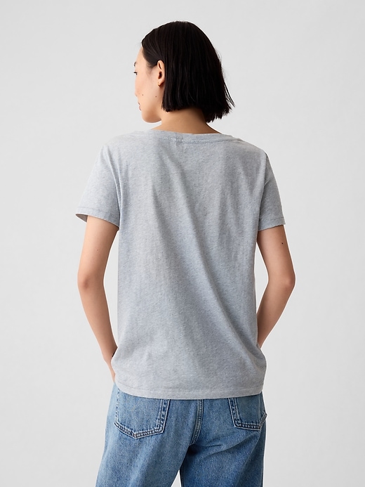 vintagesoft t-shirt aus bio-baumwolle mit v-ausschnitt