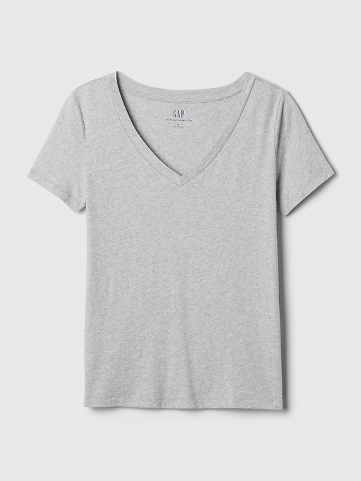 vintagesoft t-shirt aus bio-baumwolle mit v-ausschnitt