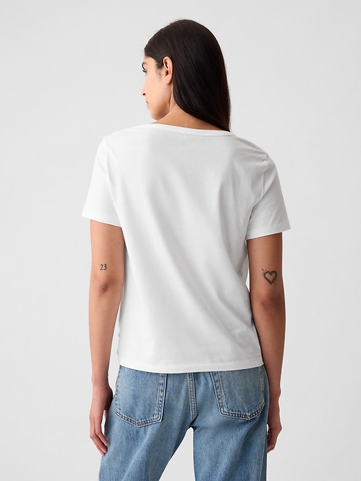 vintagesoft t-shirt aus bio-baumwolle mit v-ausschnitt
