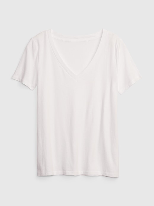 vintagesoft t-shirt aus bio-baumwolle mit v-ausschnitt