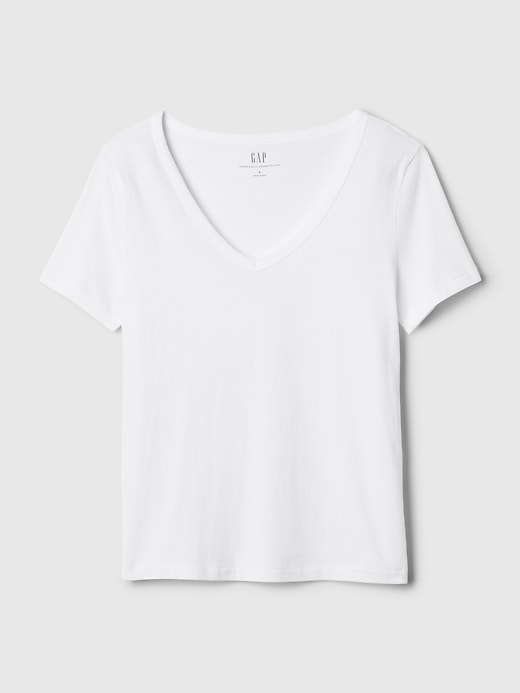vintagesoft t-shirt aus bio-baumwolle mit v-ausschnitt