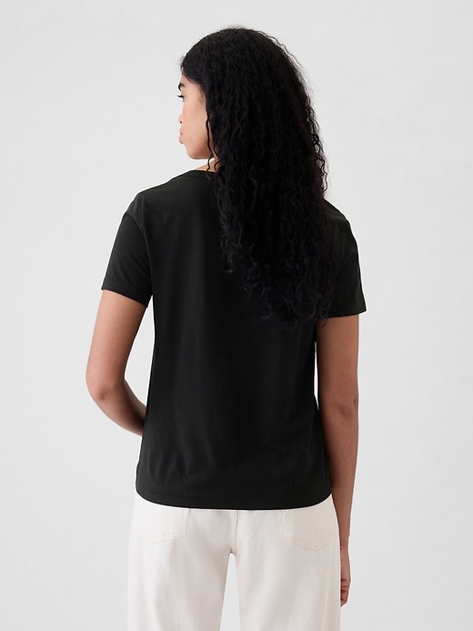 vintagesoft t-shirt aus bio-baumwolle mit v-ausschnitt