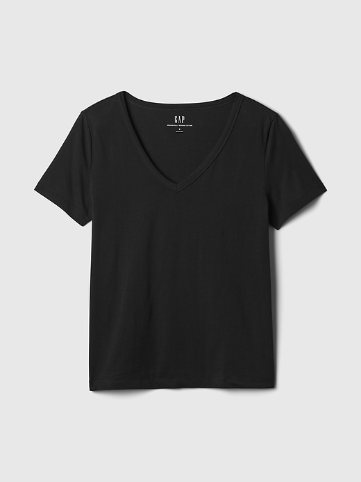 vintagesoft t-shirt aus bio-baumwolle mit v-ausschnitt